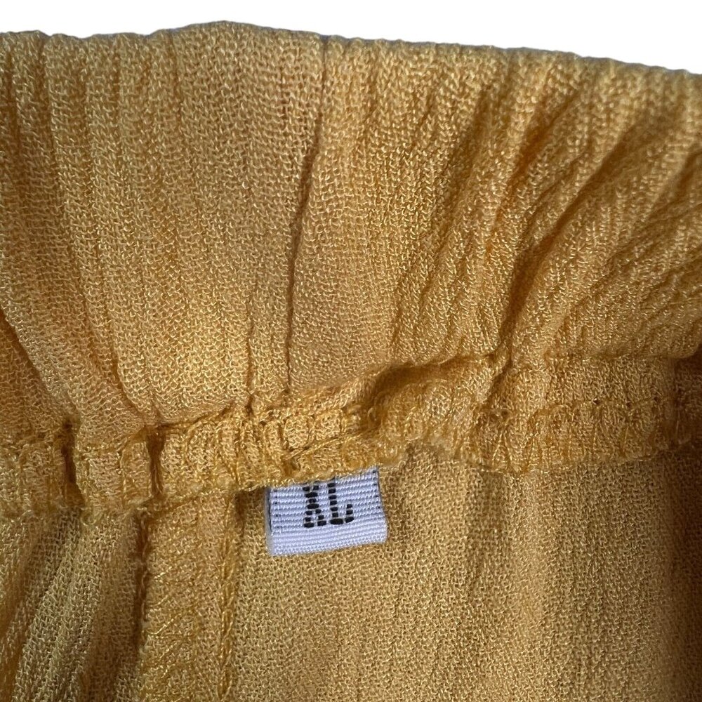 CHICME Women's Fringe Accented Tank Tunic & Shorts Polyester Blend Yellow XL - Picture 3 of 6